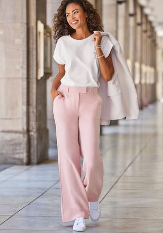 LASCANA Wide Leg Bukser med fals i pink