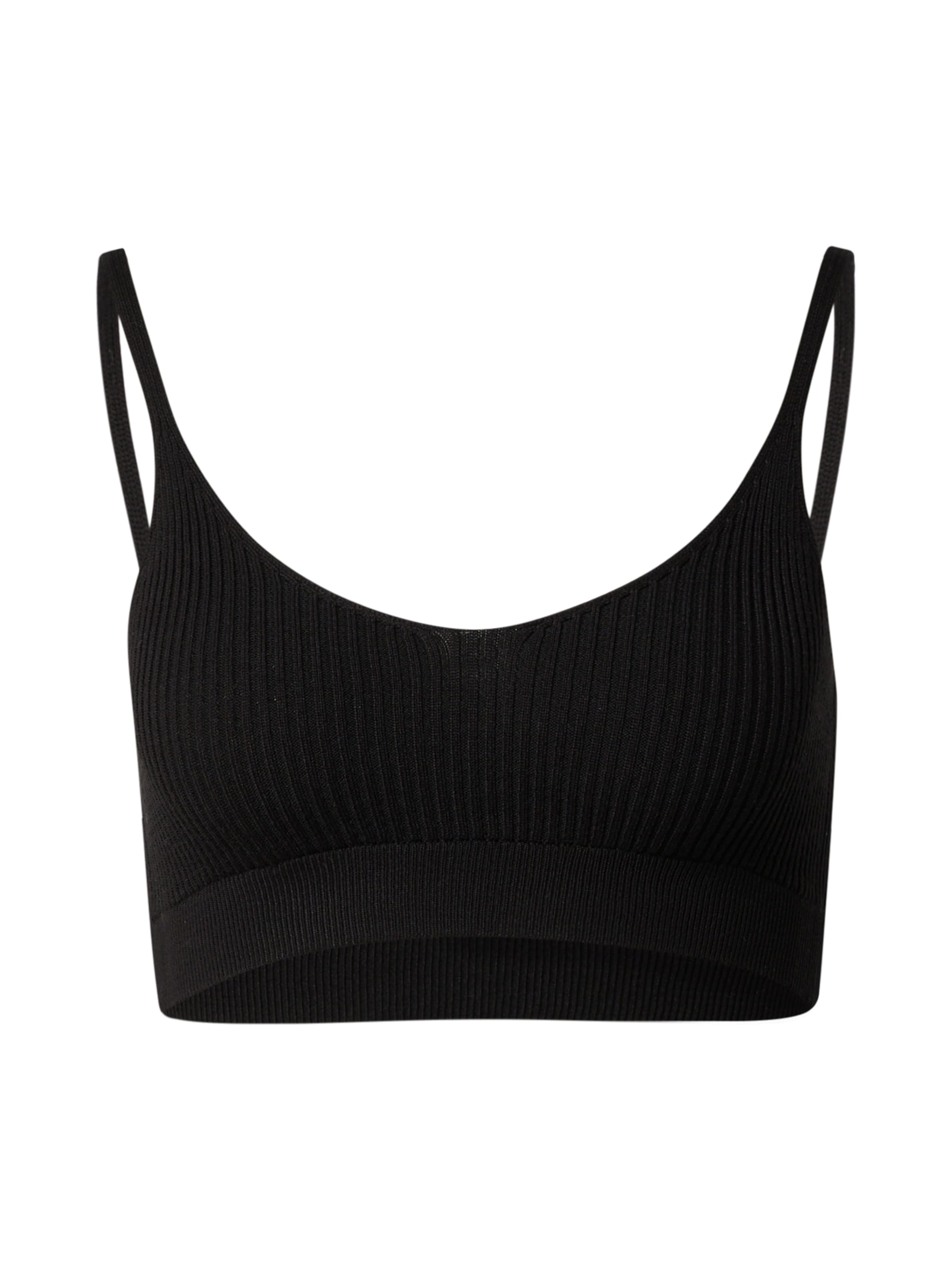 Nasty GalBustier Top s naramenicama - crna boja: prednji dio