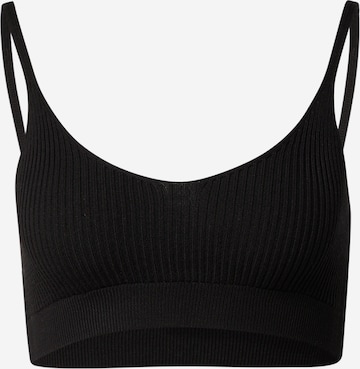 Bustier Tops en tricot Nasty Gal en noir : devant