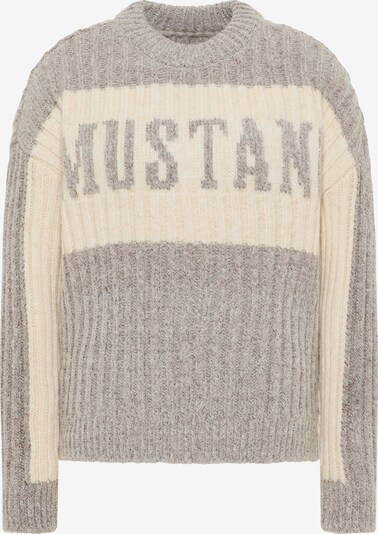 MUSTANG Pullover in graumeliert / wollweiß, Produktansicht
