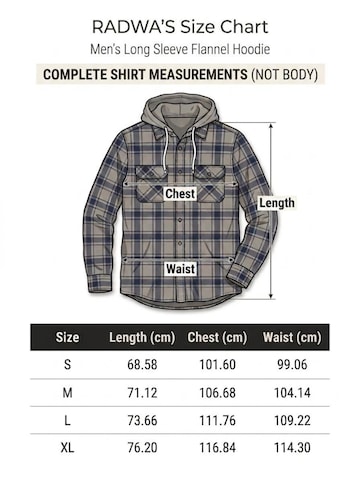 Radwa Regular fit Button Up Shirt 'Mens flannel with hooddie' in Black