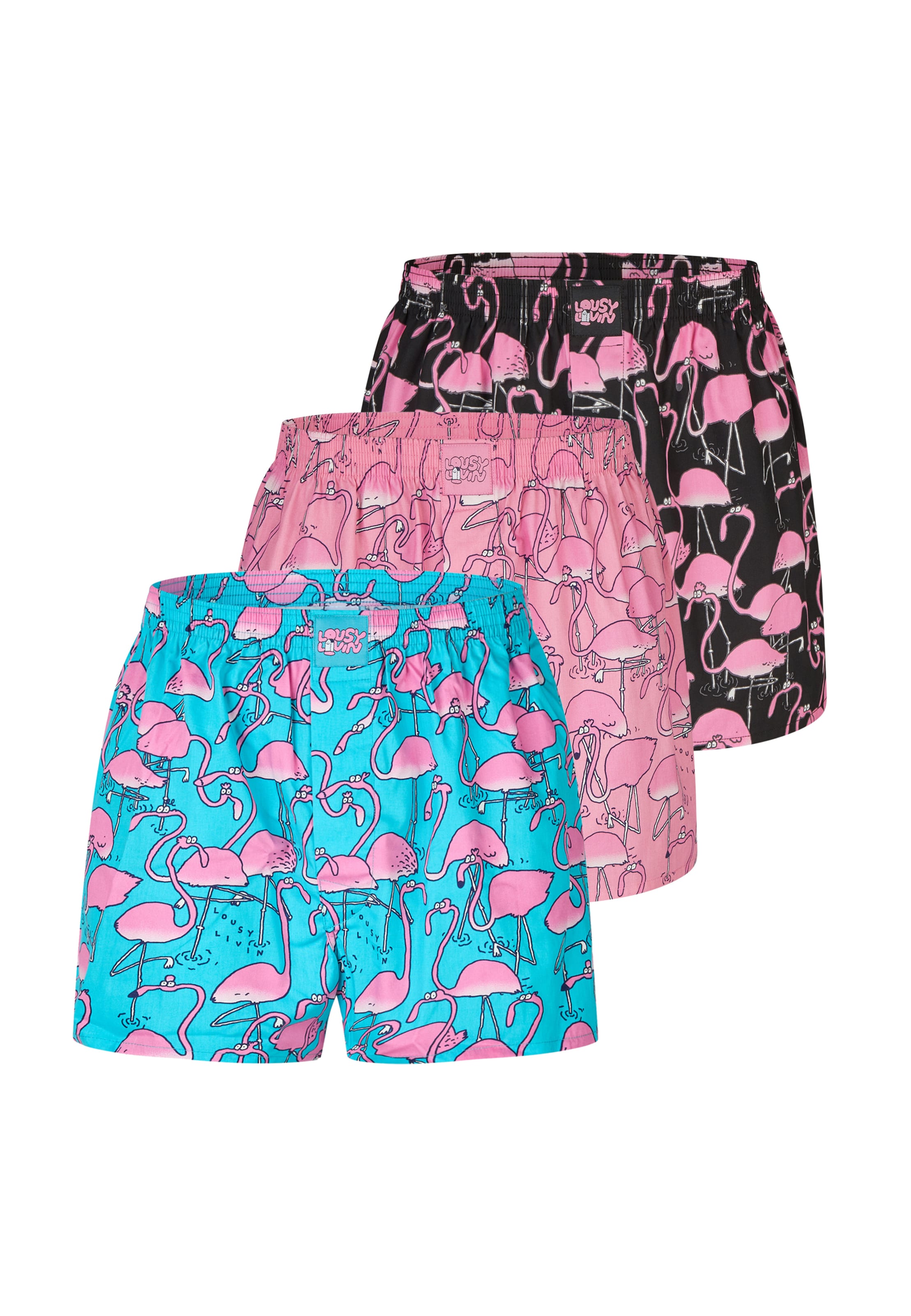 Boxers 'Greater Flamingos' Lousy Livin en bleu : devant