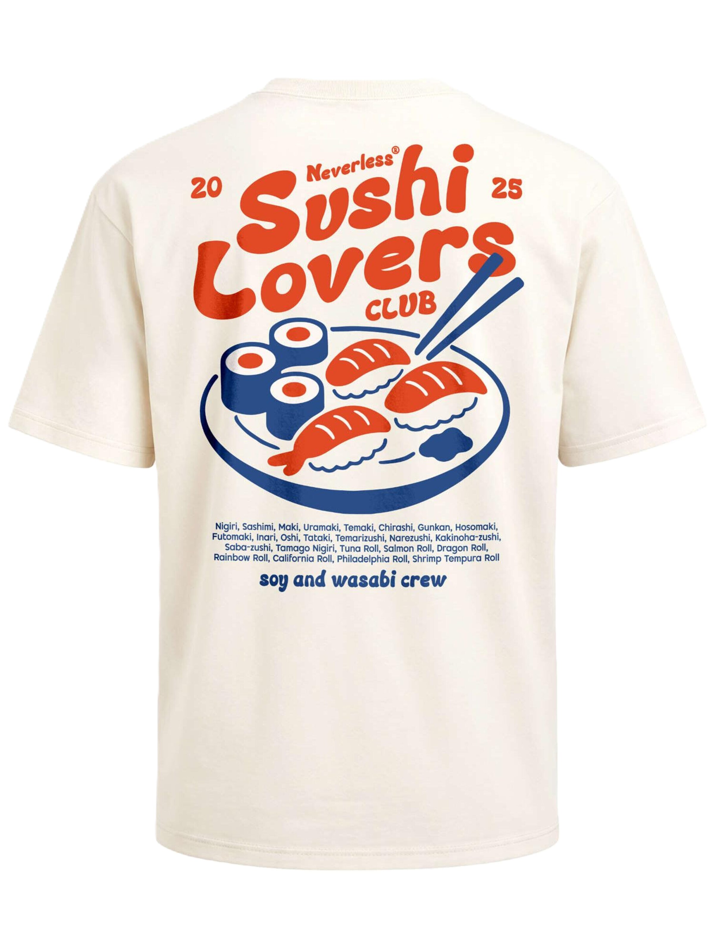 Neverless Shirt 'Sushi Lovers' in Beige