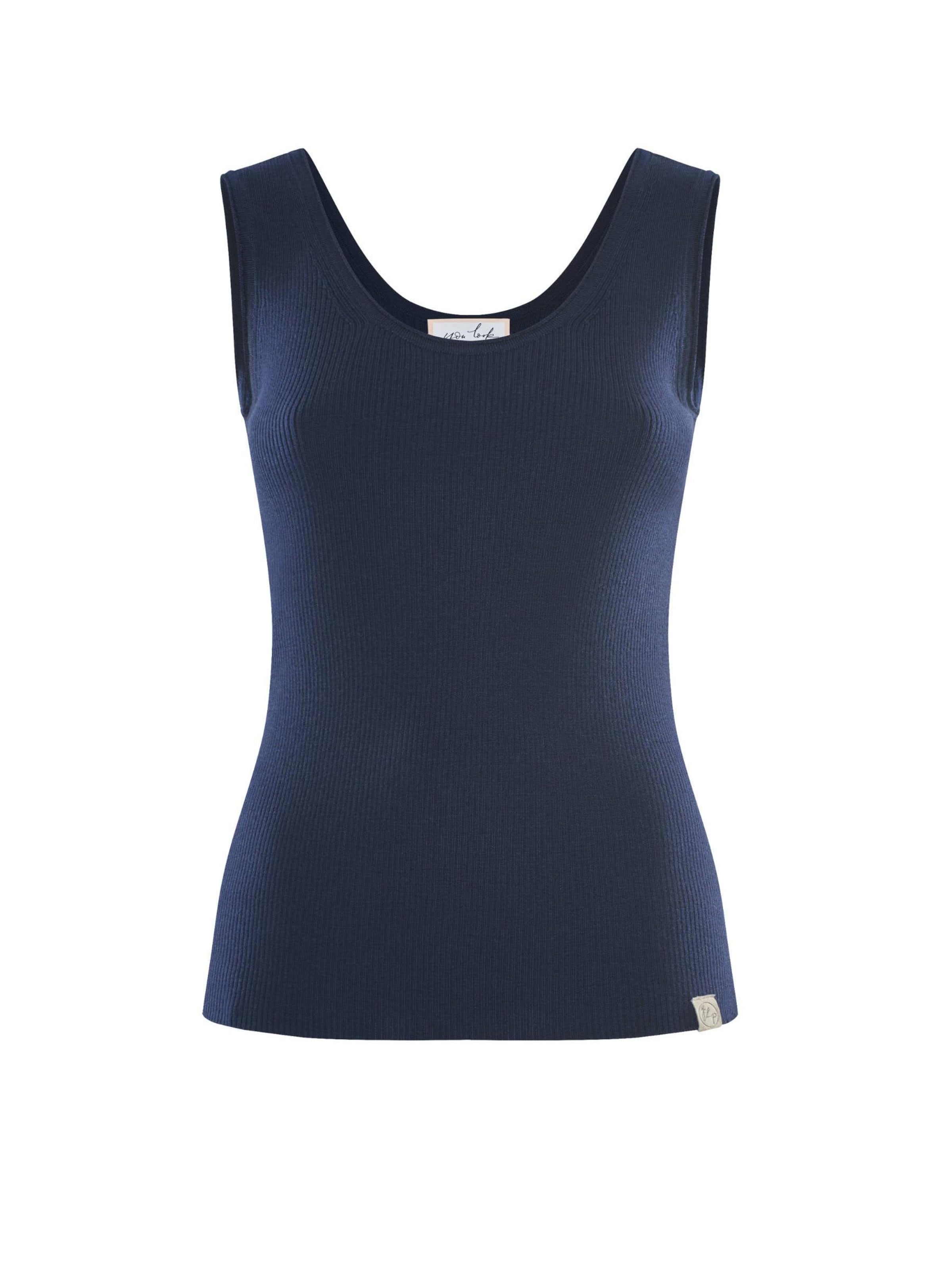 Top in maglia 'TOP BLOSSOM - Geripptes Merino Top mit Rundhals' di YOU LOOK PERFECT in blu: frontale