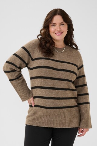 KAFFE CURVE Sweater 'KCerina' in Brown: front