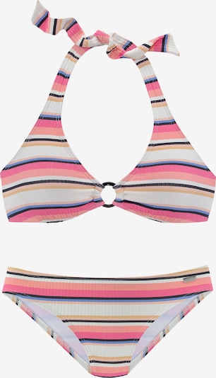 VENICE BEACH Bikini en bleu / rose clair / noir / blanc, Vue avec produit