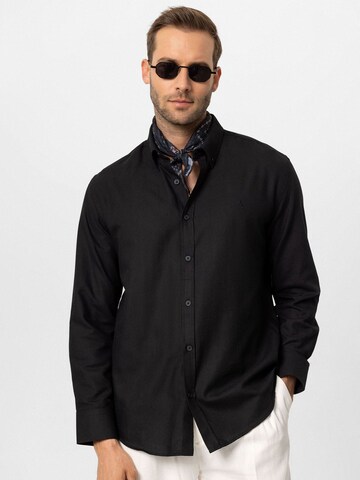 Coupe regular Chemise business Antioch en noir : devant