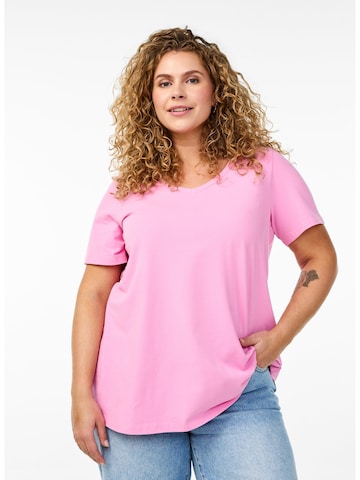 Zizzi Shirt in Roze: voorkant