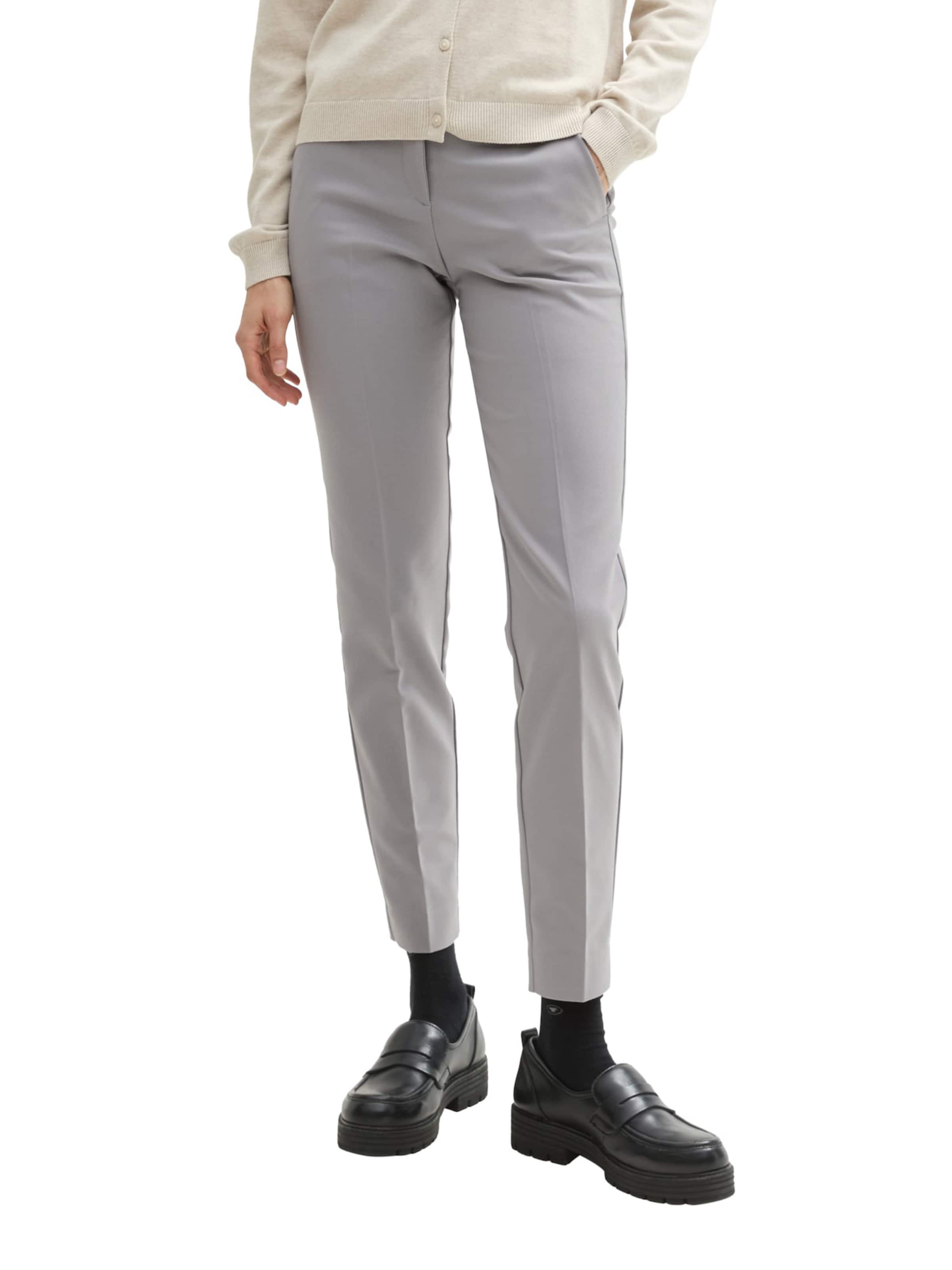 TOM TAILOR Slim fit Trousers 'Mia' in Grey: front