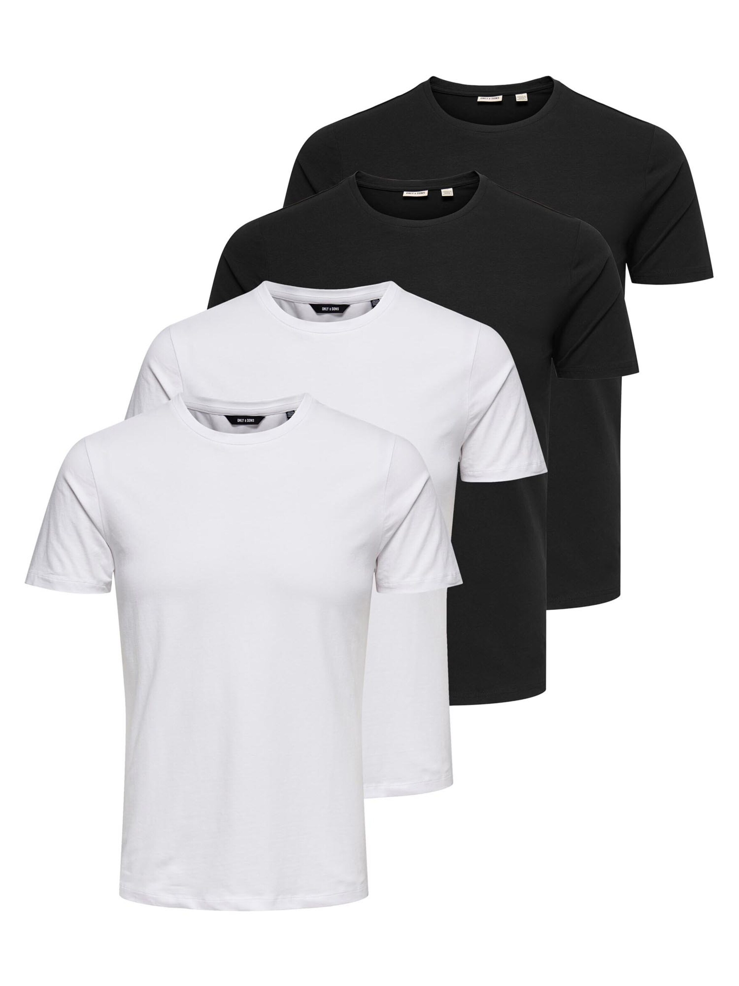 Only & Sons Shirt 'Basic' in S/Regular in schwarz / weiß, Produktansicht