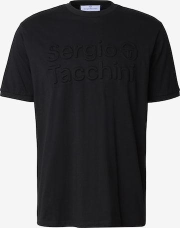 Maglietta 'Nestore' di Sergio Tacchini in nero: frontale