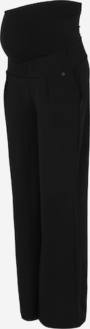 LOVE2WAIT - Perna larga Calças com pregas em preto: frente