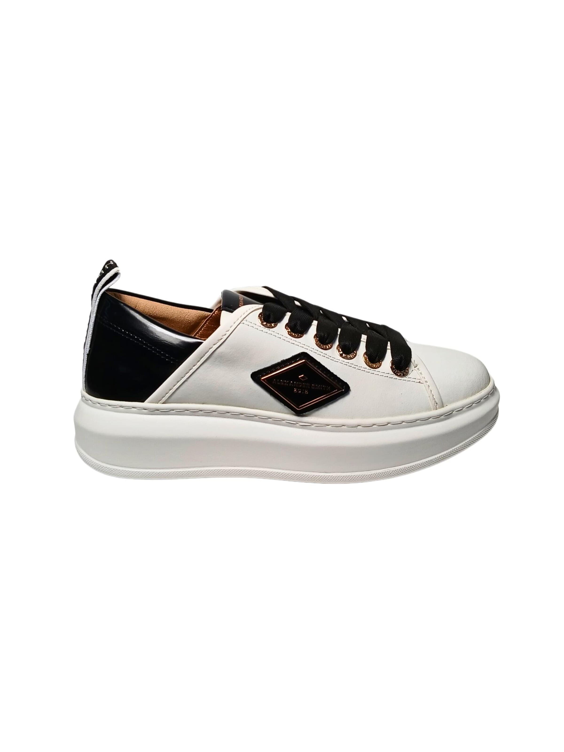 Sneaker bassa di Alexander Smith in bianco: frontale