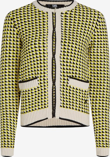 Karl Lagerfeld Cardigan i ecru / gul / sort, Produktvisning