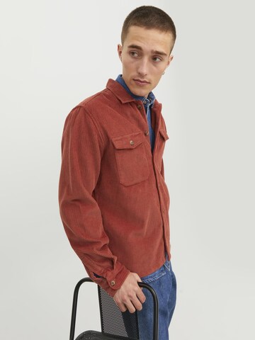 JACK & JONES Comfort fit Button Up Shirt 'Dallas' in Red