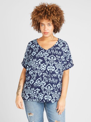 ONLY Carmakoma Blouse 'MARRAKESH' in Blauw: voorkant