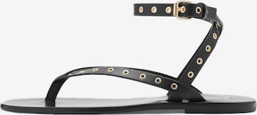 Flip-flops de la MANGO pe negru: față