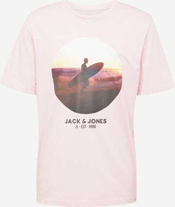 JACK & JONES Μπλουζάκι 'CELLOX' σε ροζ: μπροστά