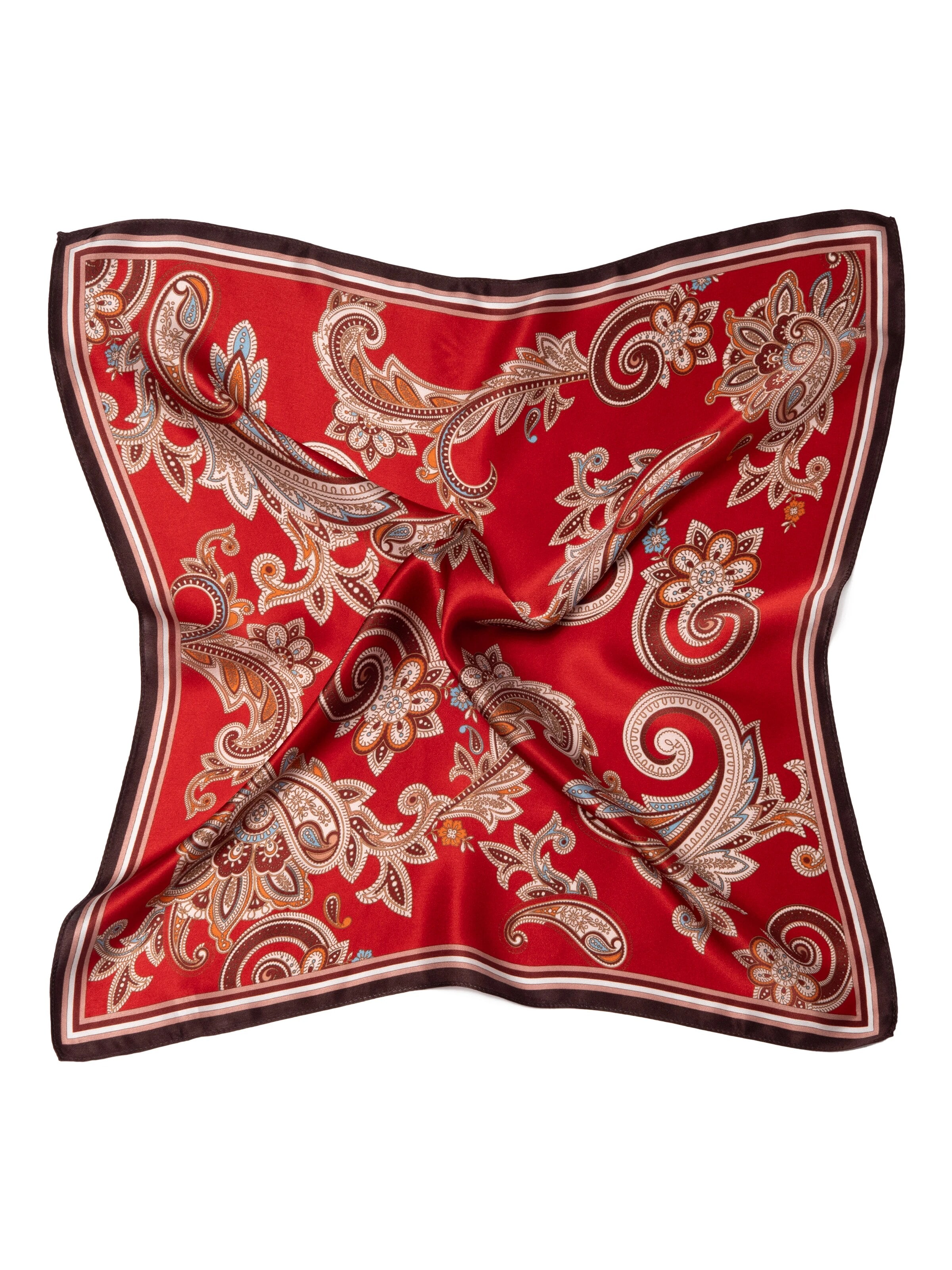 MayTree Scarf 'Seidentuch Paisley' in Red: front