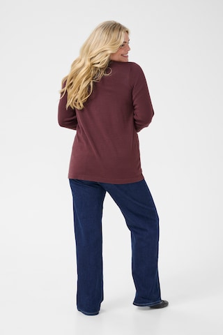 KAFFE CURVE Gebreid vest 'Farsia' in Bruin