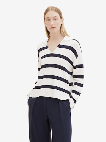 Pull-over TOM TAILOR en blanc : devant