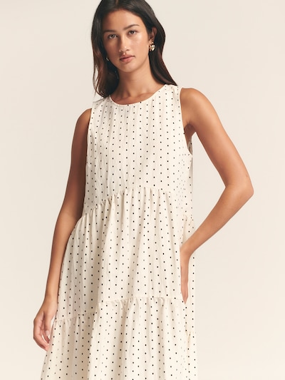 St MRLO Kleid 'REMI TIERED DRESS' in creme / schwarz, Produktansicht