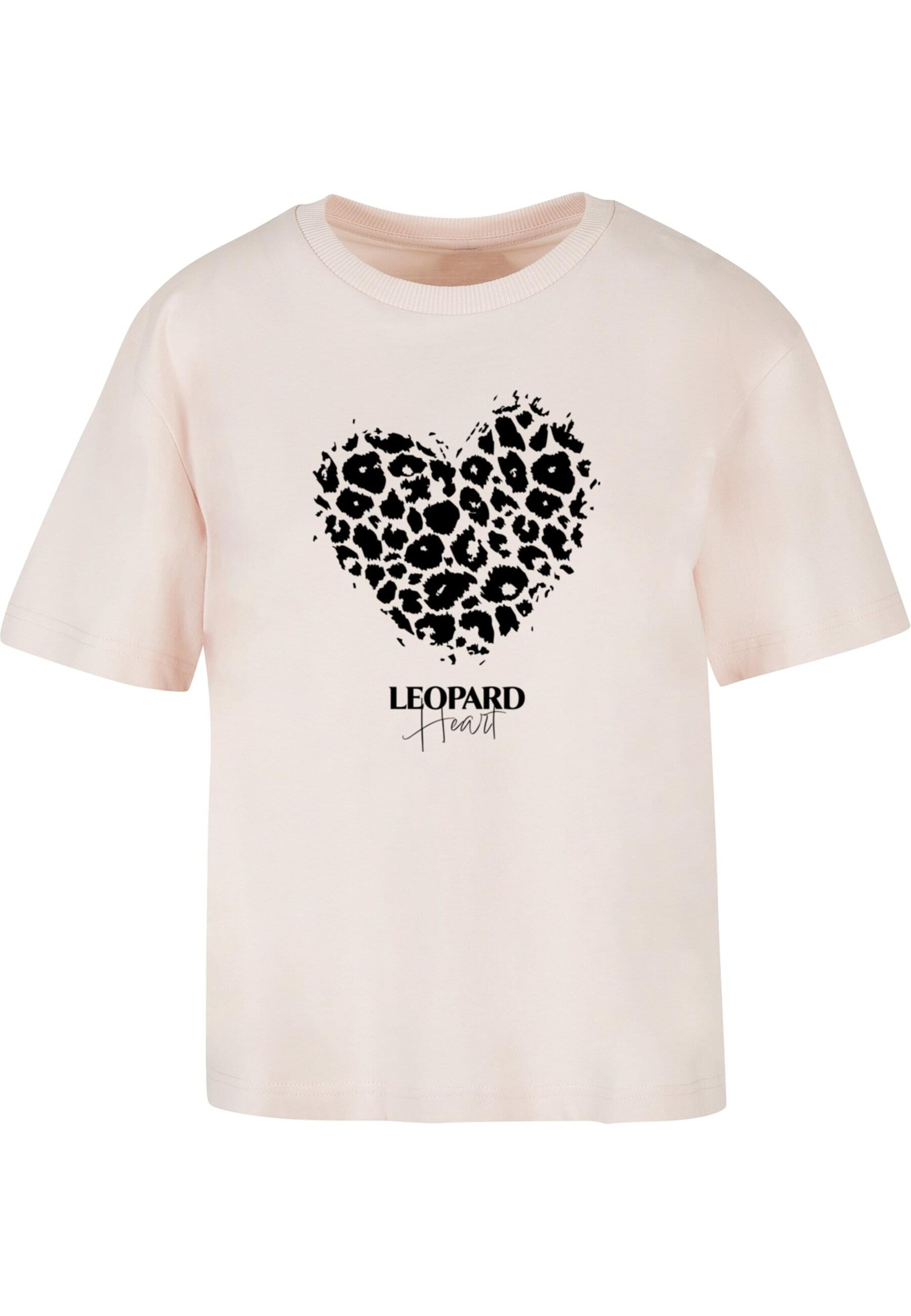 Merchcode Shirt 'Leopard Heart' in Pink: Vorderseite