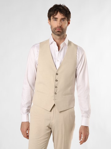 Finshley & Harding Slimfit Gilet ' Alameda ' in Beige: voorkant