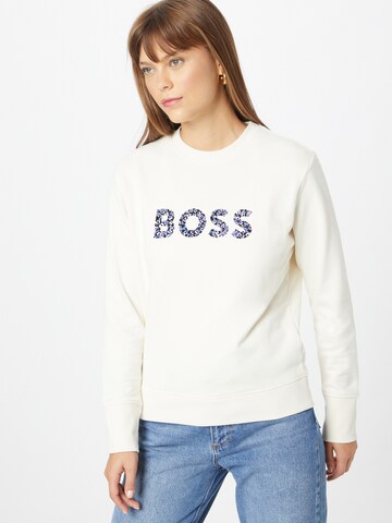 BOSS Sweatshirt 'Ela' in Weiß: Vorderseite