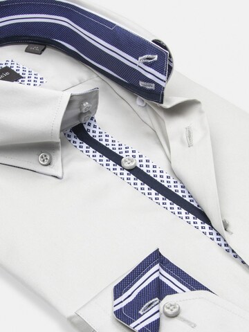 Slim fit Camicia business 'Roma Iconic Satin Man Shirt White' di 7Camicie in grigio