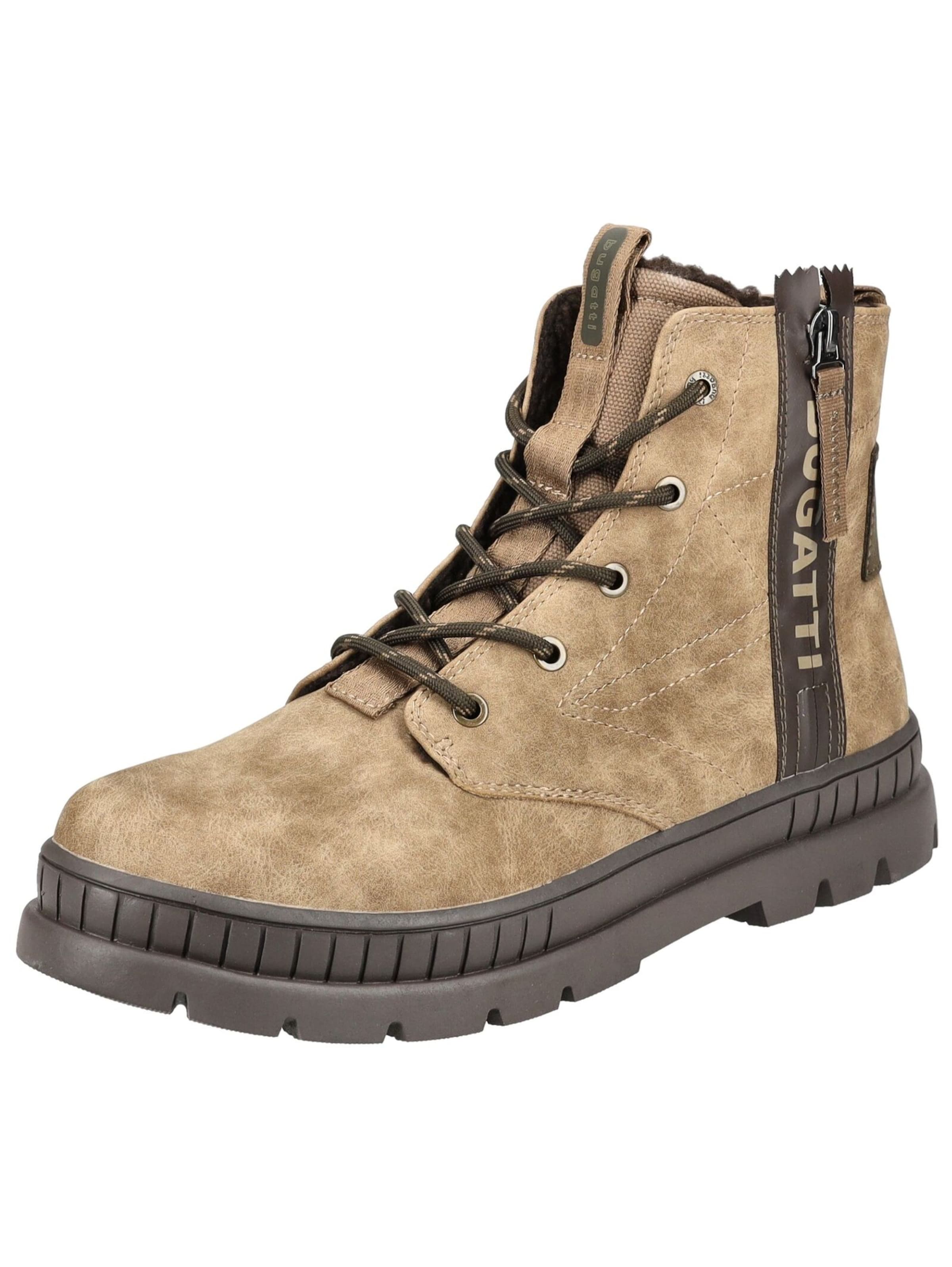 Bottes à lacets bugatti en beige : devant