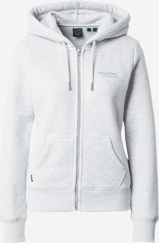 Superdry Sweatjacke 'Essential' in Grau: predná strana