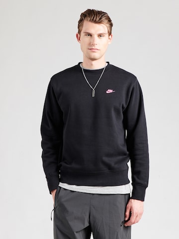 Nike Sportswear Μπλούζα φούτερ 'CLUB' σε μαύρο: μπροστά