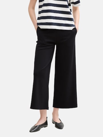 Wide Leg Pantalon TOM TAILOR DENIM en noir : devant