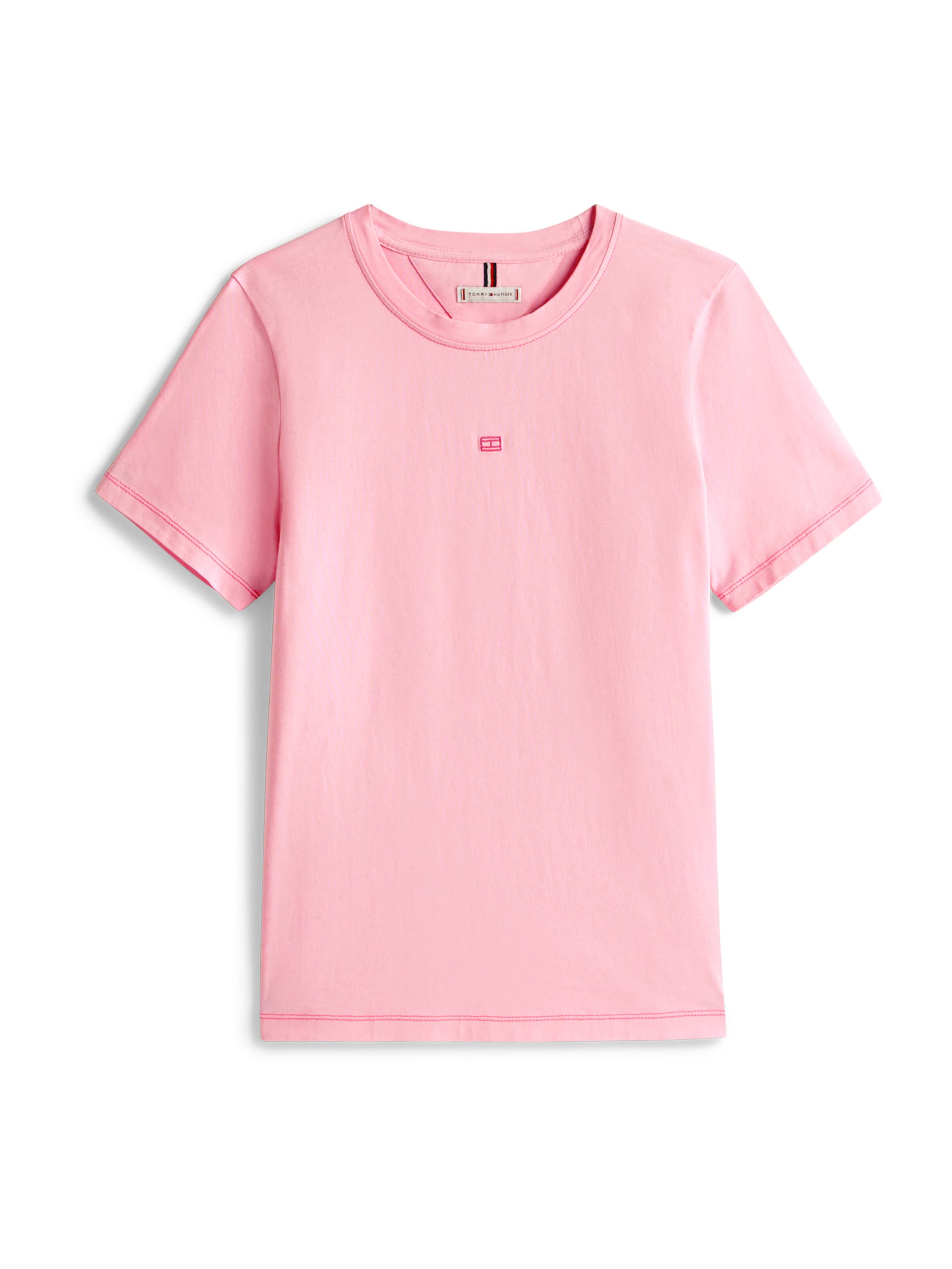 T-shirt TOMMY HILFIGER en rose : devant