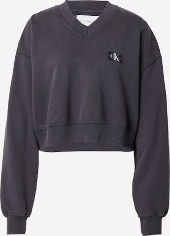 Sweat-shirt Calvin Klein Jeans en gris : devant