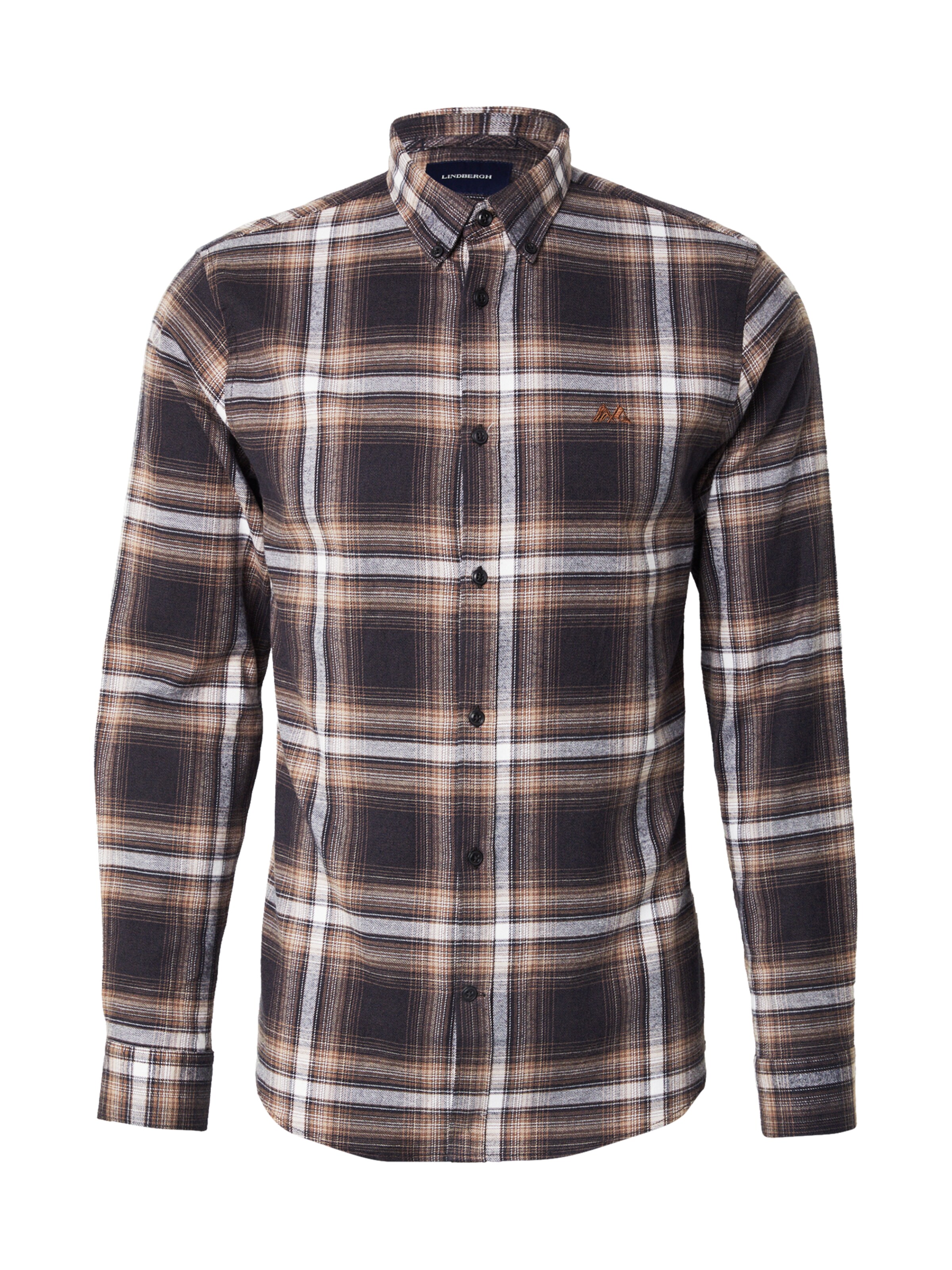Lindbergh Regular fit Πουκάμισο σε καφέ: μπροστά