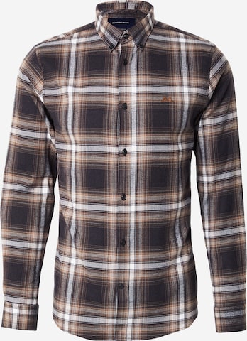 Lindbergh Overhemd in Bruin: voorkant