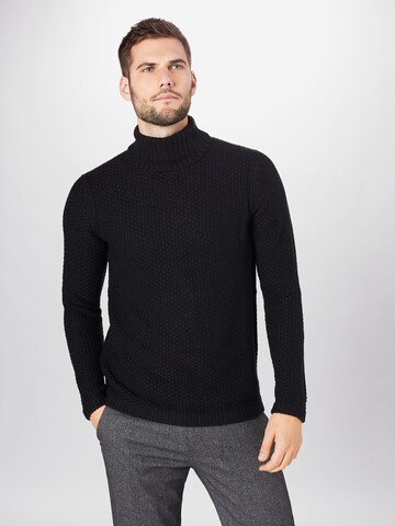Only & Sons Regularny krój Sweter 'LOCCER' w kolorze czarny: przód