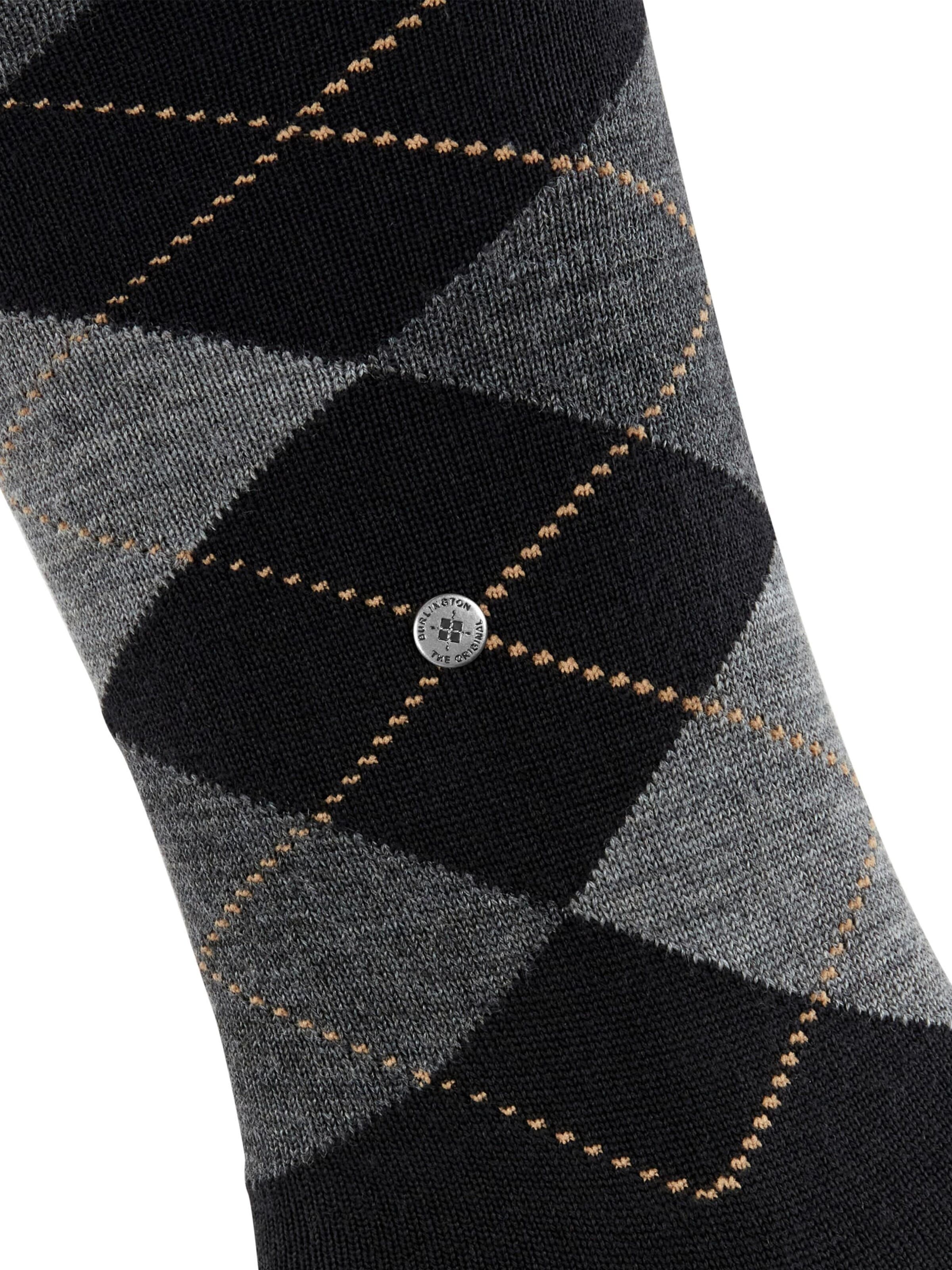 BURLINGTON Knee High Socks 'Edinburgh' in Black