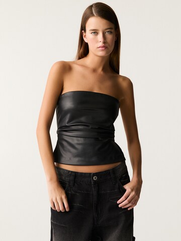 Pull&Bear Top | črna barva: sprednja stran