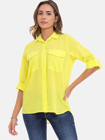 CIPO & BAXX Blouse 'WH123' in Geel