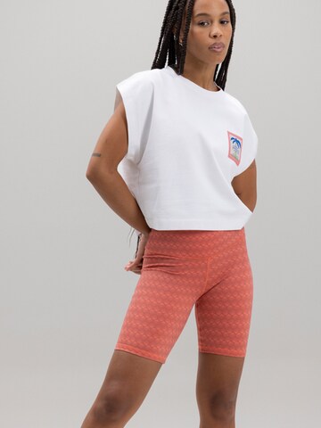 Hey Honey - Skinny Leggings 'Biker' en naranja: frente