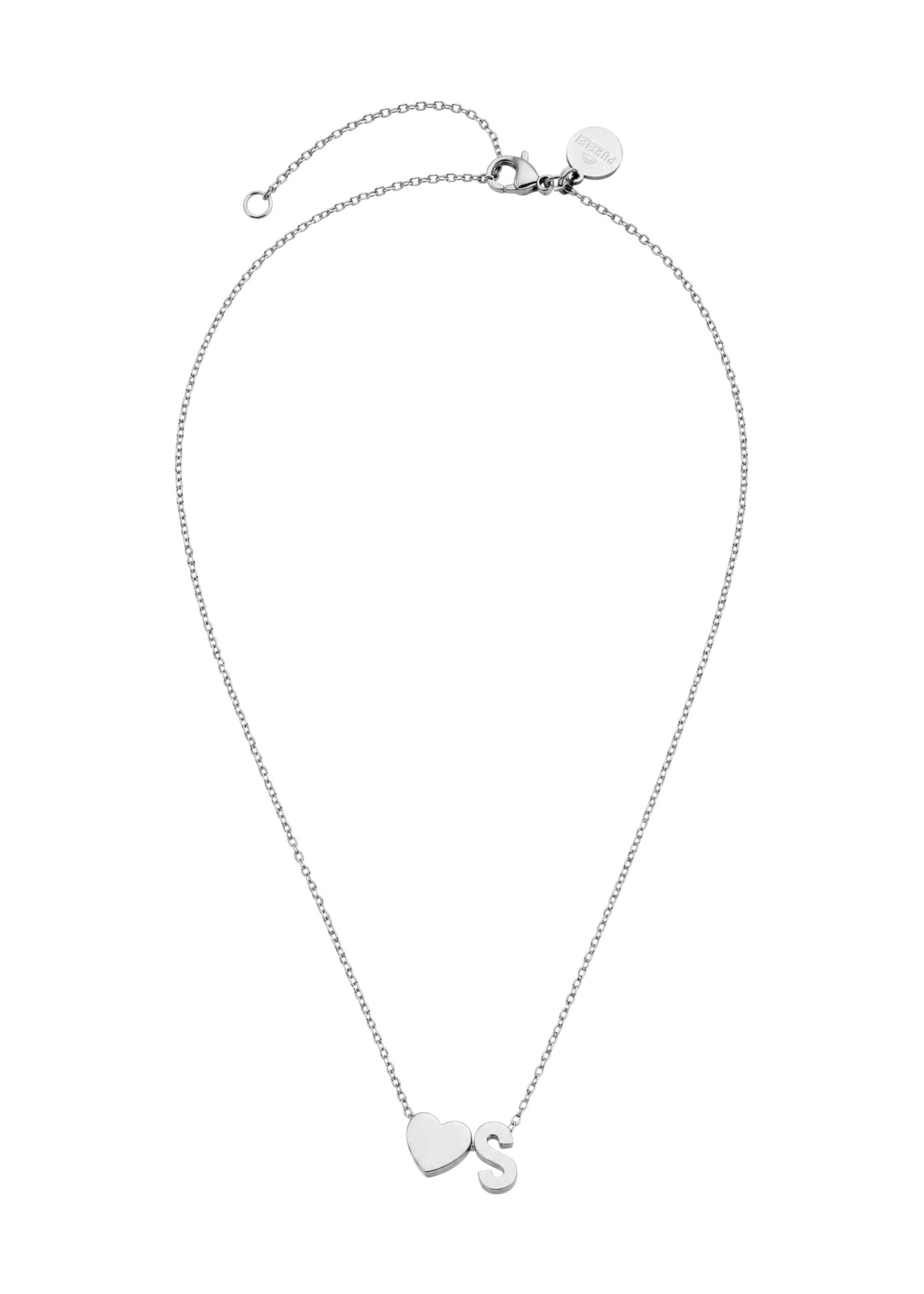 PURELEI - Cadena 'Letter Heart S' en plata: frente