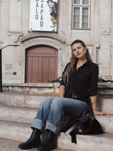 nae Vegan Shoes Kozačky – černá: přední strana