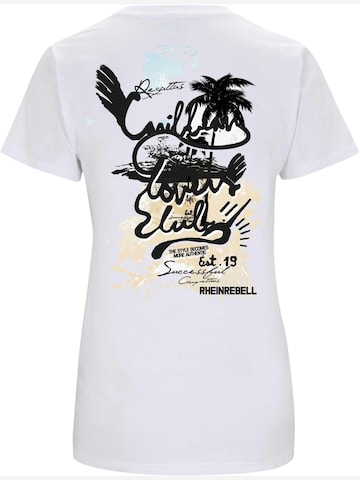 Rheinrebell Shirt 'T Shirt V Ausschnitt "California"'‌‌‌‌‌ in Schwarz