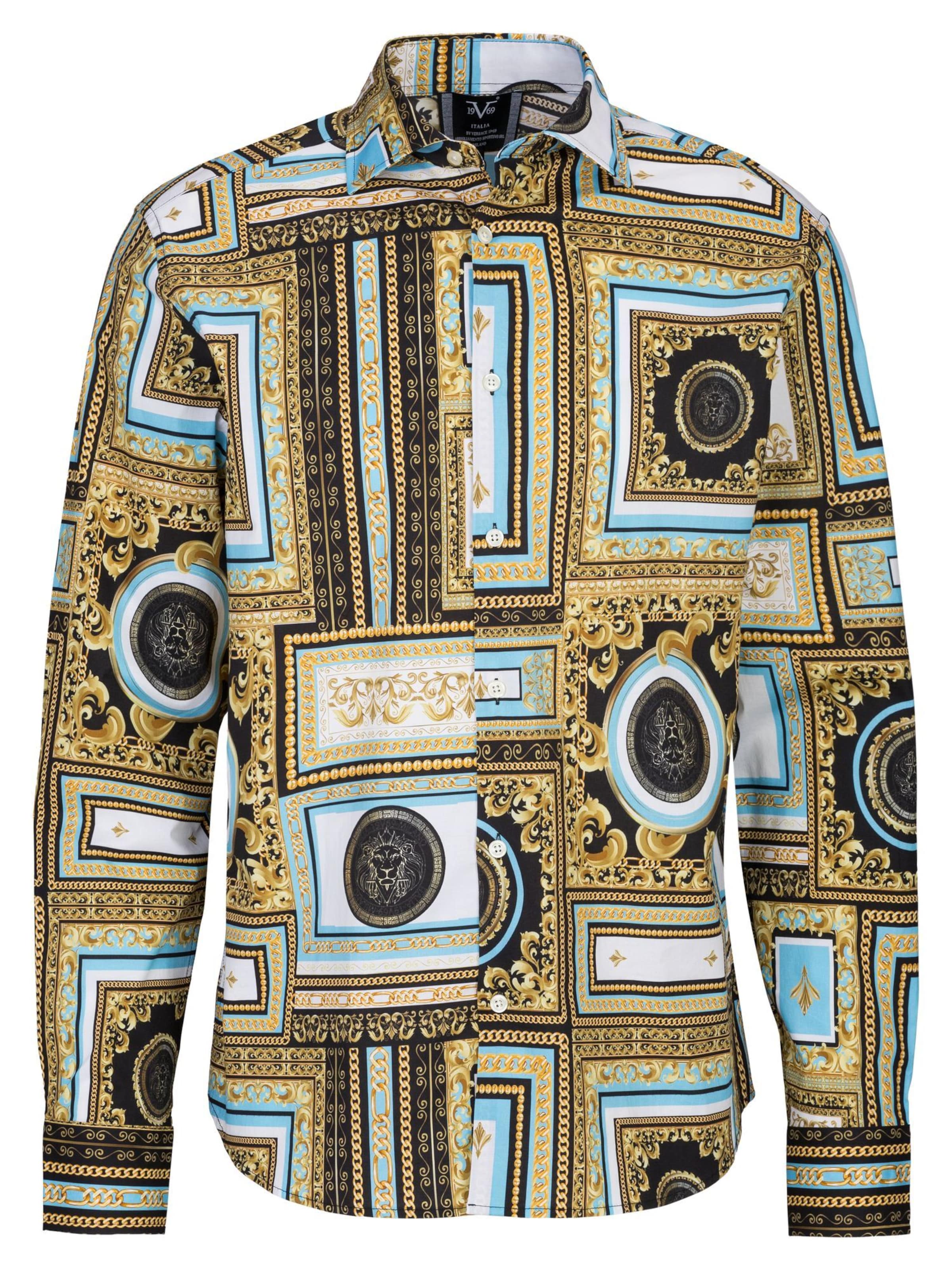 Regular fit Cămașă 'Ricky Baroque' de la 19V69 ITALIA pe galben: față