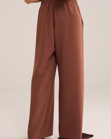WE Fashion Широкий Штаны в Коричневый
