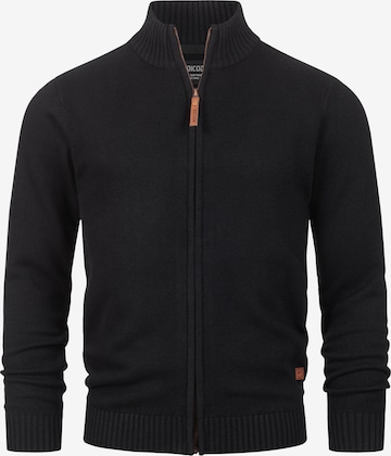 INDICODE JEANS Knit Cardigan 'Lut' in Black: front
