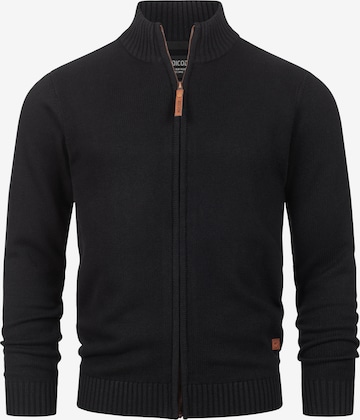 INDICODE JEANS Strickjacke 'Lut' in Schwarz: Vorderseite